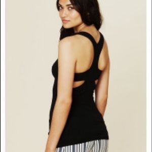 {Free People} Intimately Y-Back Seamless Tank Black Yoga XS/S